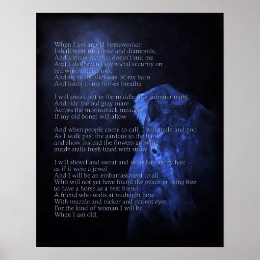 私が老馬の女性の場合プリント ポスター (正面)