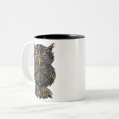 私が考え可愛いフクロウなの？ ツートーンマグカップ (正面左)