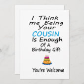 私が考え従妹で十分な誕生日 シーズンカード (正面/裏面)