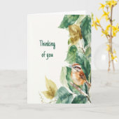 私が考え鳥を見たり聞いたりする時の カード (黄色い花)