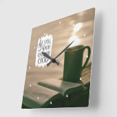 私が聖書の神であることを静かにして知っている スクエア壁時計 (傾斜)