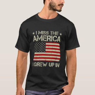 私が育ち恋しく思たアメリカの旧米国国旗 Tシャツ