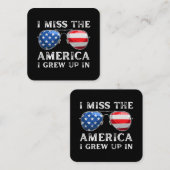 私が育ったアメリカを懐かしむ スクエア名刺 (正面/裏面)