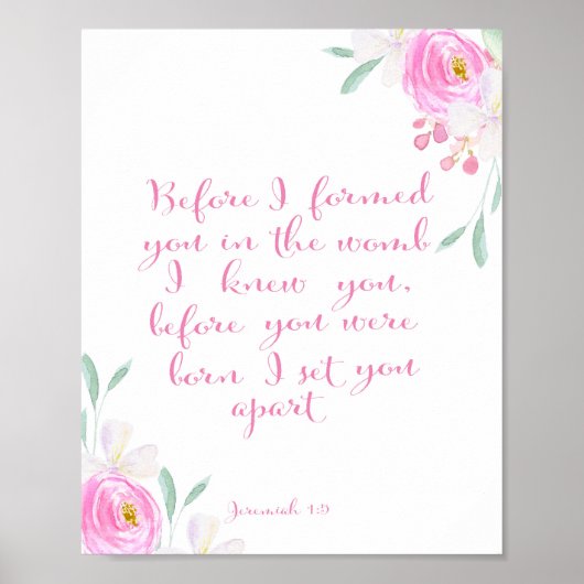 私が胎内であなたを形成する前に、私はあなたを知っていた – verse ポスター (正面)
