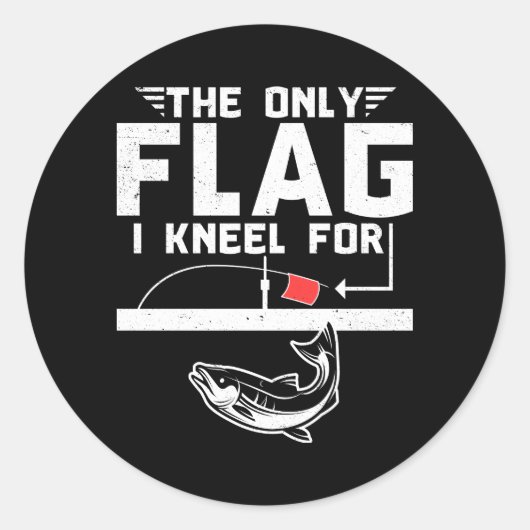 私が膝をついている唯一の国旗 ラウンドシール (正面)