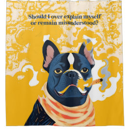 私が自分の説明を終えれば シャワーカーテン