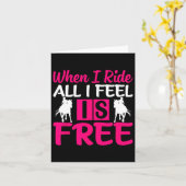 私が自由である全感じ体に乗るとき – 馬の馬乗り カード (黄色い花)