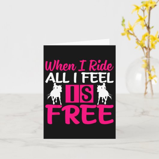 私が自由である全感じ体に乗るとき – 馬の馬乗り カード (黄色い花)