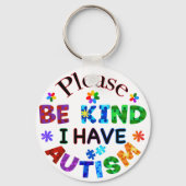 私が自閉症の場合は親切にしてください キーホルダー (正面)