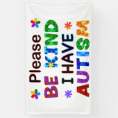 私が自閉症の場合は親切にしてください 横断幕 (縦)