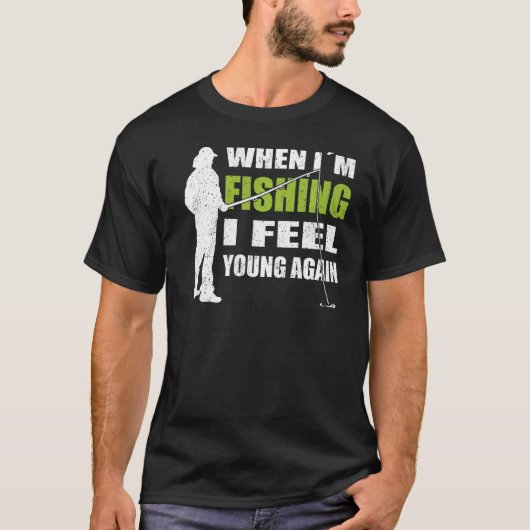 私が若い時の漁師の装備感じは魚釣り Tシャツ (正面)