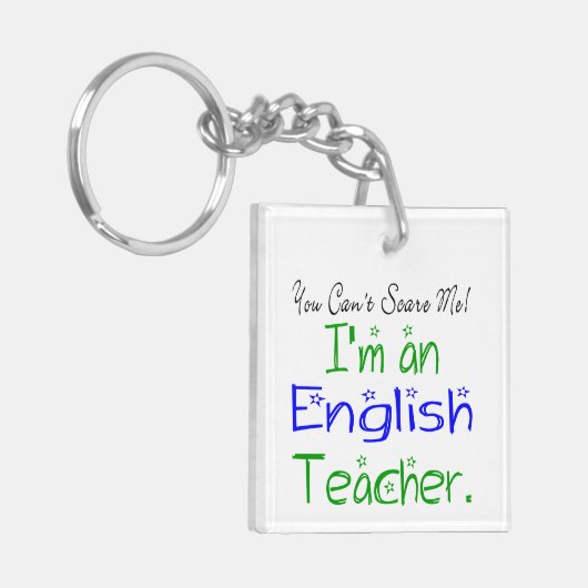私が英語の先生だと怖がらせられないおもしろい キーホルダー (正面左)