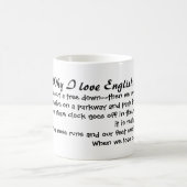私が英語をなぜ愛するか襲って下さい コーヒーマグカップ (中央)
