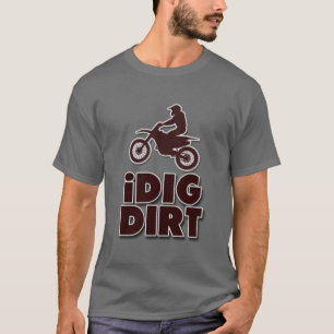 私が茶色のダートおもしろいモトクロスのダートバイクを掘る Tシャツ