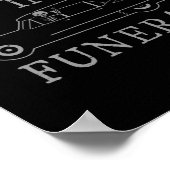 私が葬儀の楽しみを担う スケルトン面白い霊柩車ハロウィン ポスター (角)