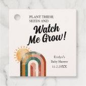 私が虹の赤ちゃんシャワーシードメッセージカードを成長する見る フェイバータグ (正面)