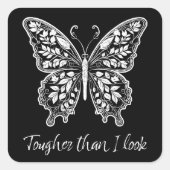 私が蝶のスタンプを見るよりも強い スクエアシール (正面)