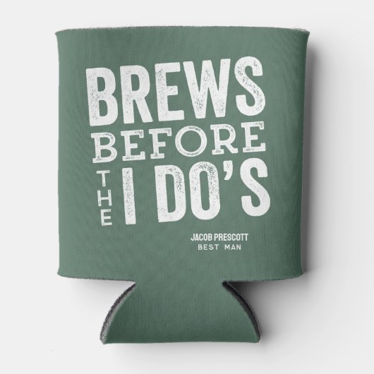 私が行う前におもしろいの緑パーソナライズされた結婚の 缶クーラー (正面)