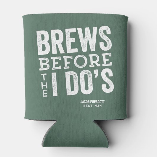 私が行う前におもしろいの緑パーソナライズされた結婚の 缶クーラー (裏面)