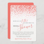 私が行う前にブライダルシャワーサンゴの水のカラーアート 招待状 (正面/裏面)