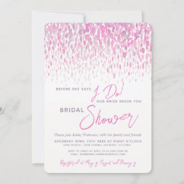 私が行う前にブライダルシャワーピンクの水彩画 招待状