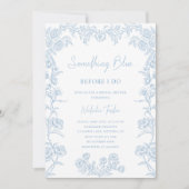 私が行う前に何か青いバラブライダルシャワー 招待状 (正面)