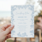 私が行う前に何か青いバラブライダルシャワー 招待状