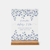 私が行う前に何か青いフローラブライダルシャワー アクリルサイン (正面)