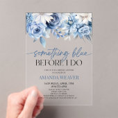 私が行う前に何か青いフローラブライダルシャワー アクリル招待状 (インサイチュ (ポータブル))