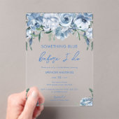 私が行う前に何か青いフローラブライダルシャワー アクリル招待状 (インサイチュ (ポータブル))