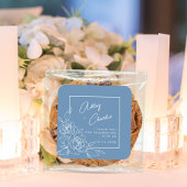 私が行う前に何か青いフローラブライダルシャワー スクエアシール