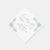 私が行う前に何か青いフローラブライダルシャワー スタンダードカクテルナプキン (角)