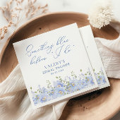 私が行う前に何か青いフローラブライダルシャワー スタンダードカクテルナプキン