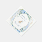 私が行う前に何か青いフローラブライダルシャワー スタンダードカクテルナプキン (角)