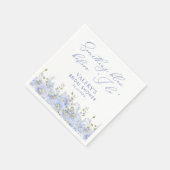 私が行う前に何か青いフローラブライダルシャワー スタンダードカクテルナプキン (角)