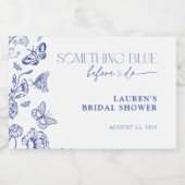 私が行う前に何か青いフローラブライダルシャワー スパークリングワインラベル (シングルラベル)