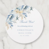 私が行う前に何か青いフローラブライダルシャワー フェイバータグ (正面)