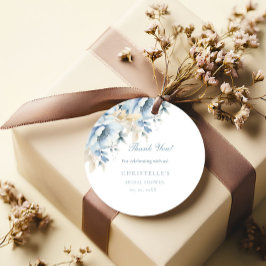 私が行う前に何か青いフローラブライダルシャワー フェイバータグ