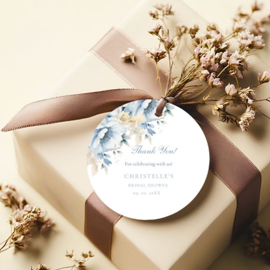 私が行う前に何か青いフローラブライダルシャワー フェイバータグ