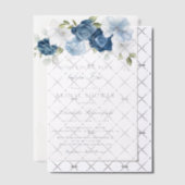 私が行う前に何か青いフローラブライダルシャワー ベラム紙招待状 (オフセット (招待状))