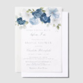 私が行う前に何か青いフローラブライダルシャワー ベラム紙招待状 (オフセット)