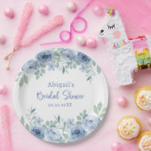 私が行う前に何か青いフローラブライダルシャワー ペーパープレート (パーティー)