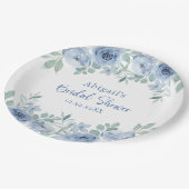私が行う前に何か青いフローラブライダルシャワー ペーパープレート (アングル)