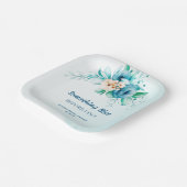 私が行う前に何か青いフローラブライダルシャワー ペーパープレート (傾斜あり)