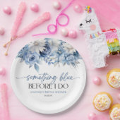 私が行う前に何か青いフローラブライダルシャワー ペーパープレート (パーティー)