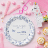 私が行う前に何か青いフローラブライダルシャワー ペーパープレート (パーティー)