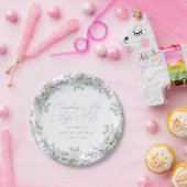 私が行う前に何か青いフローラブライダルシャワー ペーパープレート (パーティー)