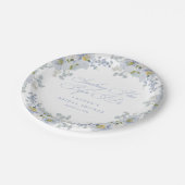 私が行う前に何か青いフローラブライダルシャワー ペーパープレート (アングル)