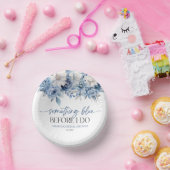 私が行う前に何か青いフローラブライダルシャワー ペーパーボウル (パーティー)