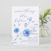 私が行う前に何か青いフローラブライダルシャワー 招待状 (スタンド正面)